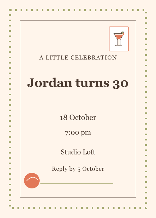 Aperitivo Club Postage Stamp editable design preview