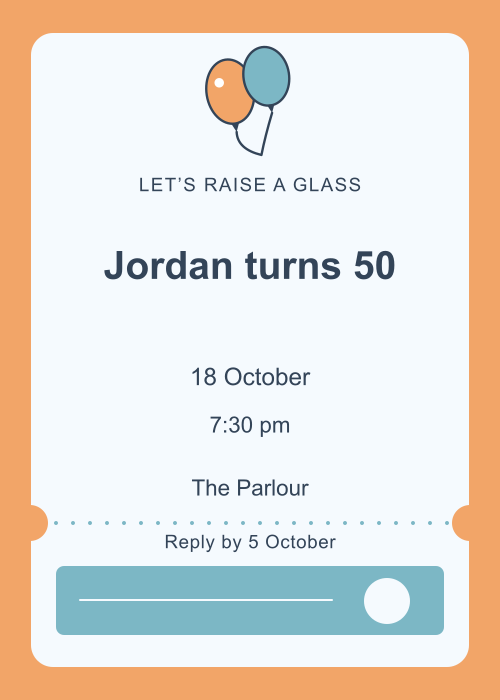 Balloon Parade Ticket editable design preview