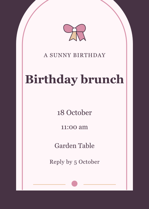 Birthday Bow Archway editable design preview