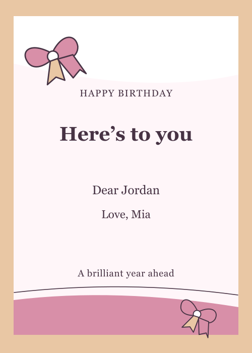 Birthday Bow Paper Cut editable design preview