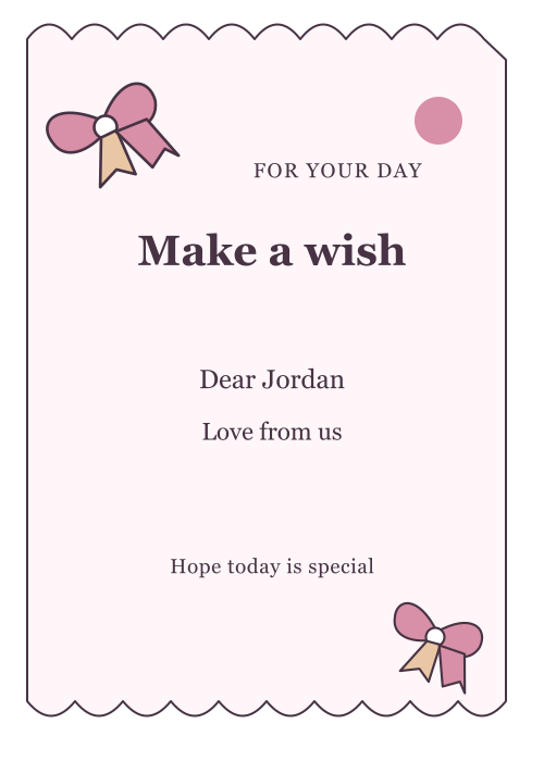 Birthday Bow Scalloped Edge editable design preview