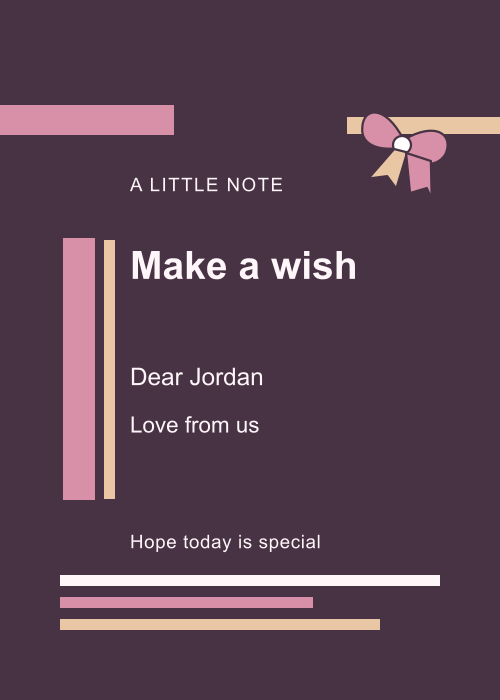 Birthday Bow Type Stack editable design preview