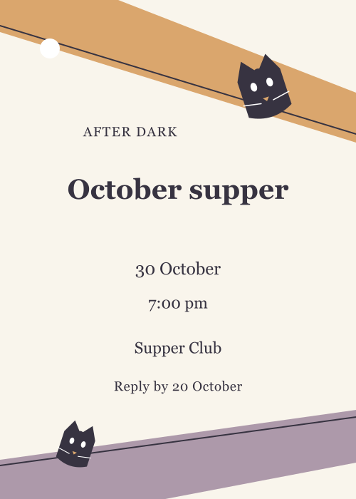 Black Cat Club Ribbon Sash editable design preview