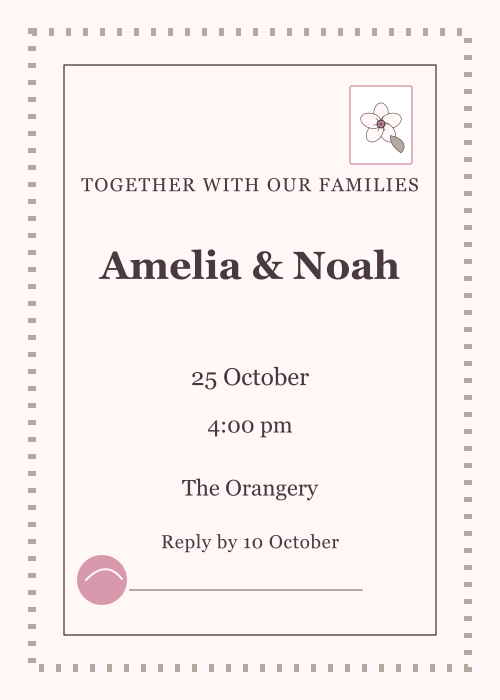 Blossom Veil Postage Stamp editable design preview