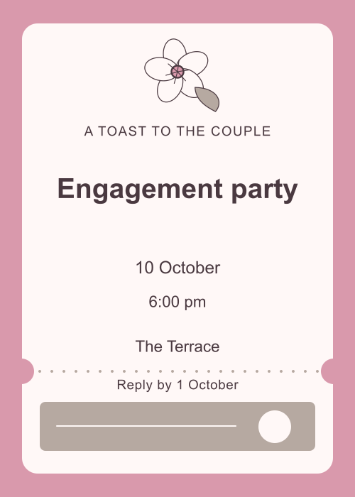 Blossom Veil Ticket editable design preview