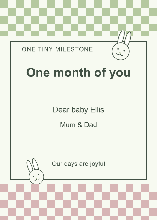 Bunny Meadow Checkerboard editable design preview