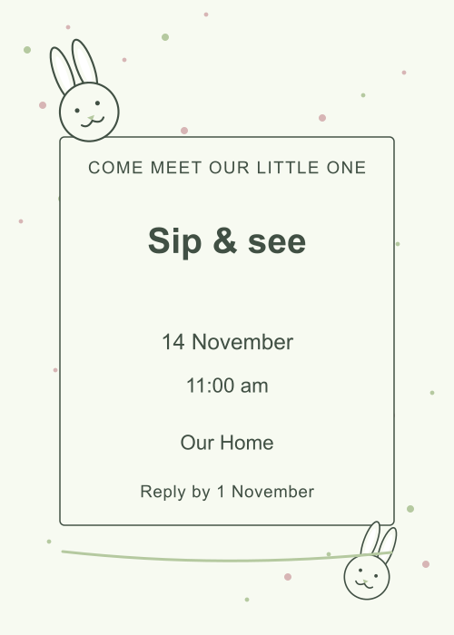 Bunny Meadow Confetti editable design preview
