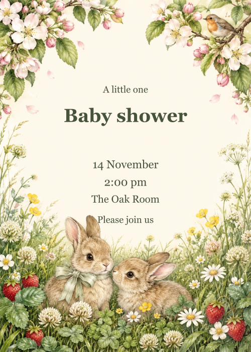 Bunny Meadow editable design preview