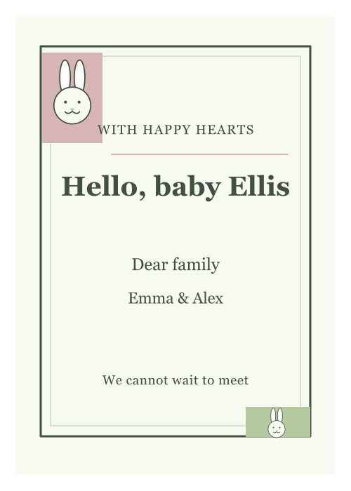 Bunny Meadow Gallery Frame editable design preview