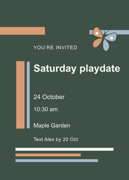 Butterfly Trail Type Stack editable design preview