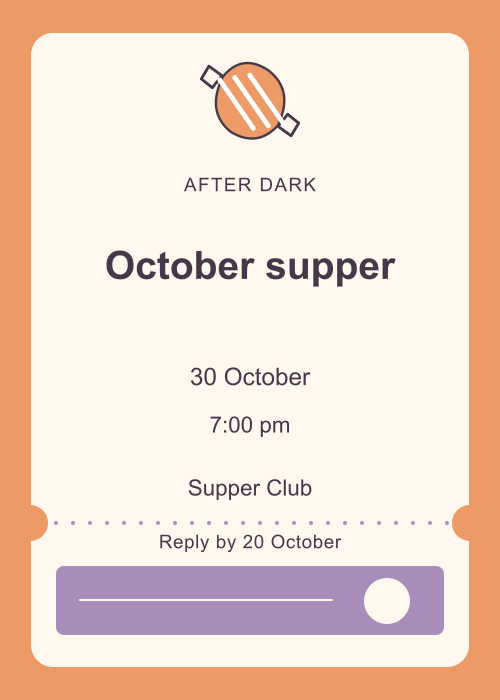 Candy Trail Ticket editable design preview