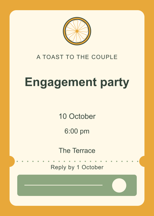 Citrus Terrace Ticket editable design preview