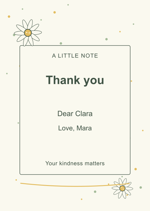 Daisy Note Confetti editable design preview