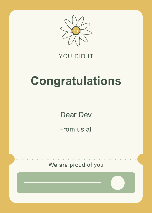 Daisy Note Ticket editable design preview