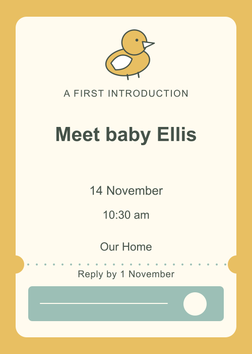 Duckling Pond Ticket editable design preview