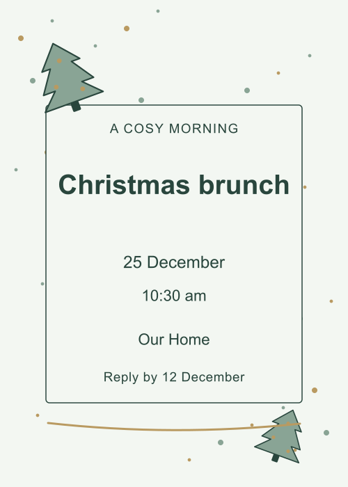 Evergreen Evening Confetti editable design preview