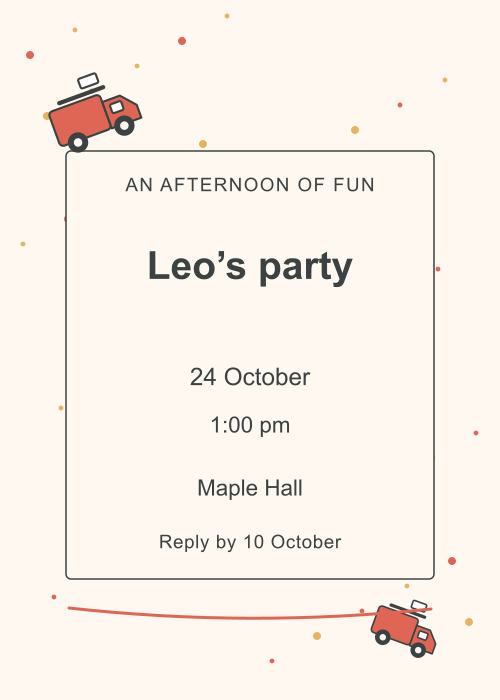 Fire Station Confetti editable design preview