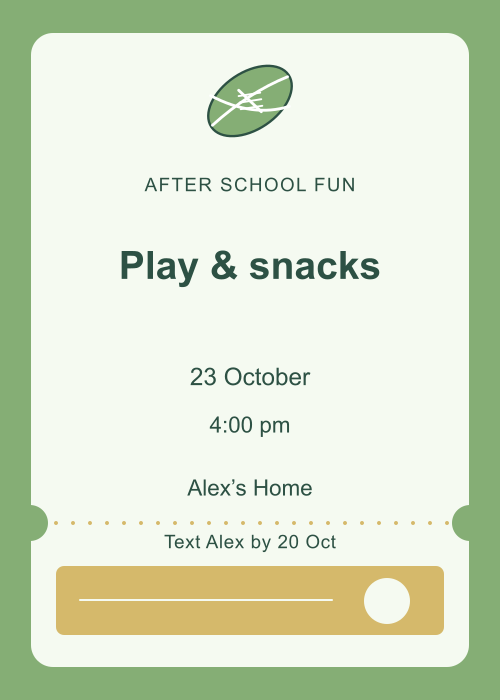 Football Field Ticket editable design preview