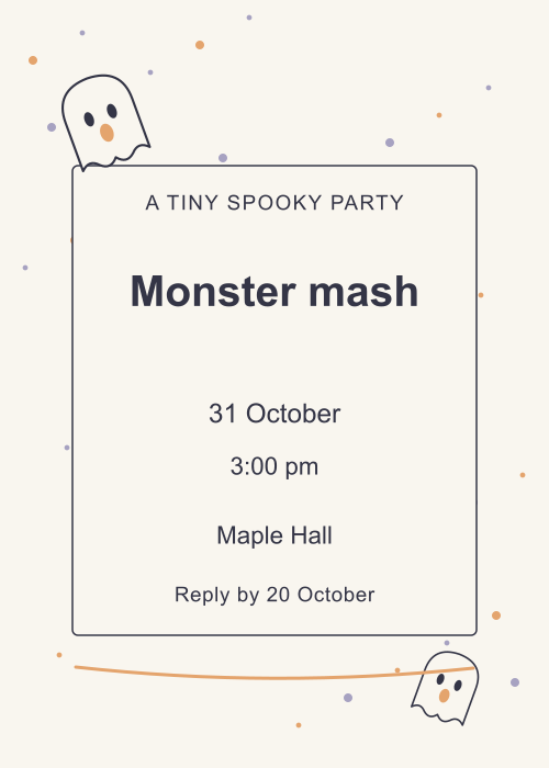 Friendly Ghost Confetti editable design preview