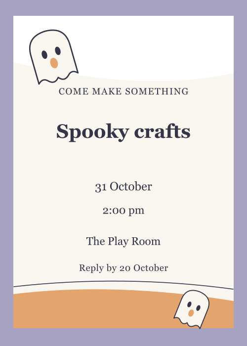 Friendly Ghost Paper Cut editable design preview
