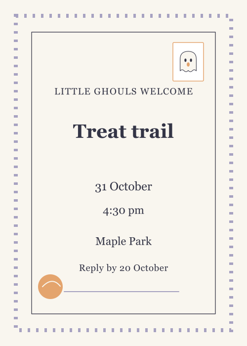 Friendly Ghost Postage Stamp editable design preview