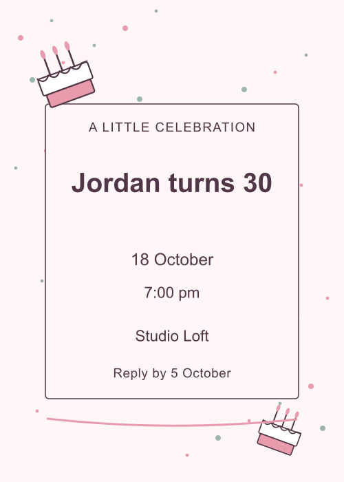 Frosting Studio Confetti editable design preview