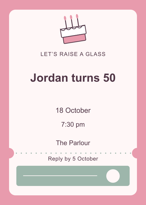 Frosting Studio Ticket editable design preview