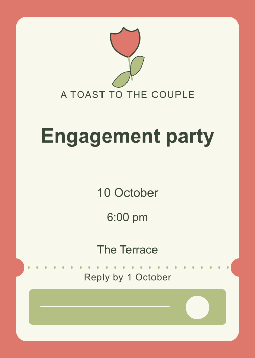Garden Tulip Ticket editable design preview