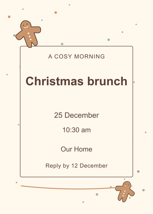 Gingerbread House Confetti editable design preview