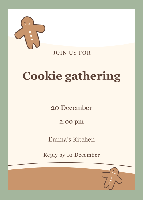 Gingerbread House Paper Cut editable design preview