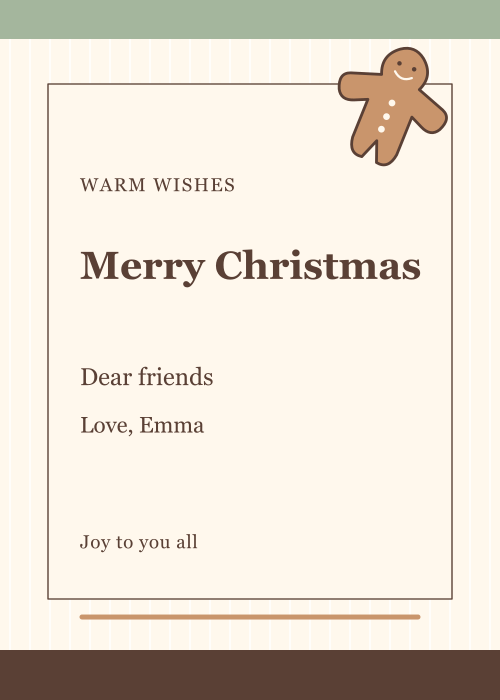 Gingerbread House Pinstripe editable design preview