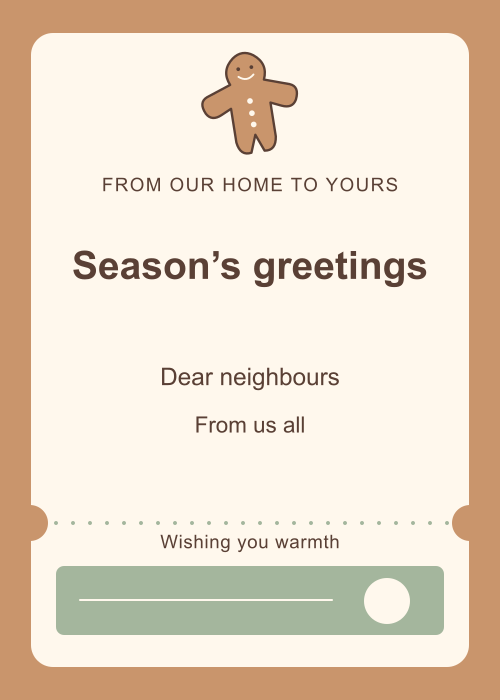 Gingerbread House Ticket editable design preview