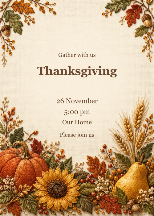 Harvest in Linen editable design preview