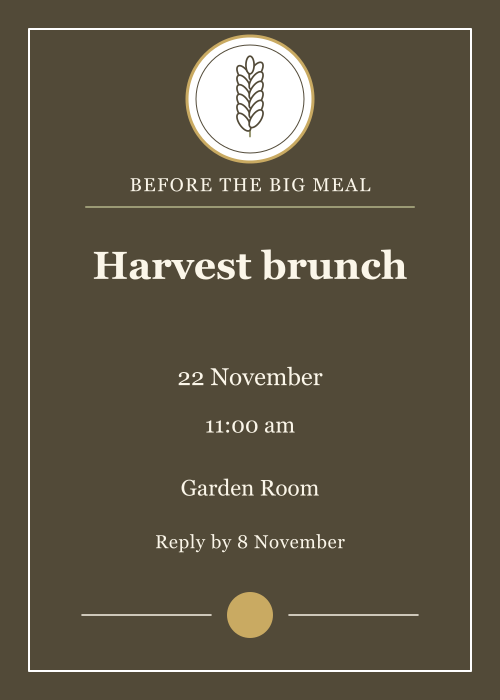Golden Wheat Medallion editable design preview