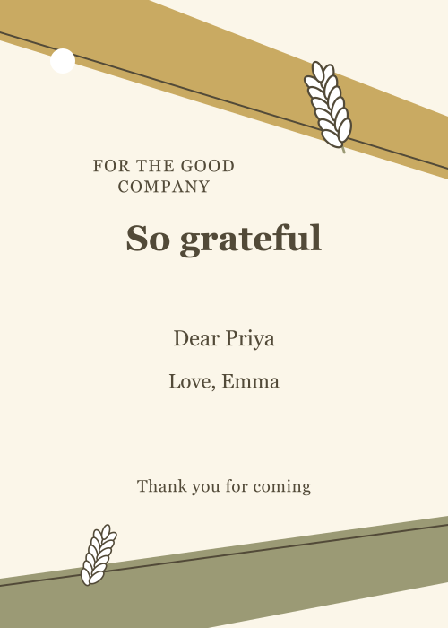 Golden Wheat Ribbon Sash editable design preview