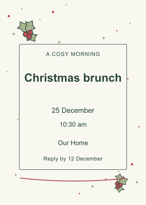 Holly Berry Confetti editable design preview
