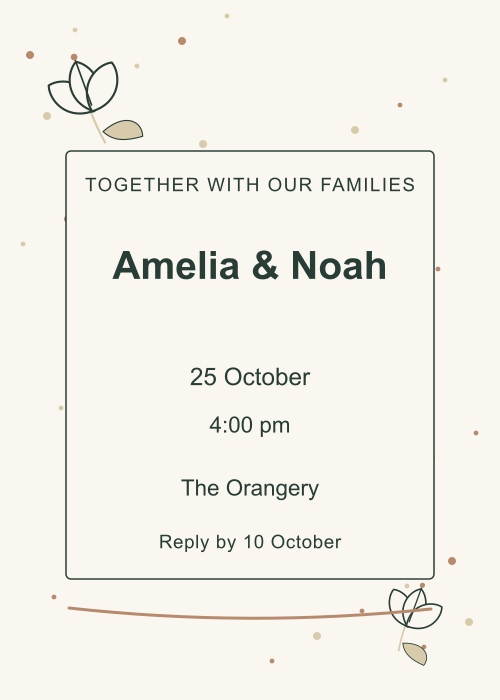Ivory Lily Confetti editable design preview