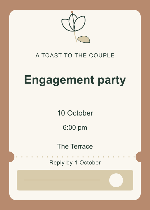 Ivory Lily Ticket editable design preview