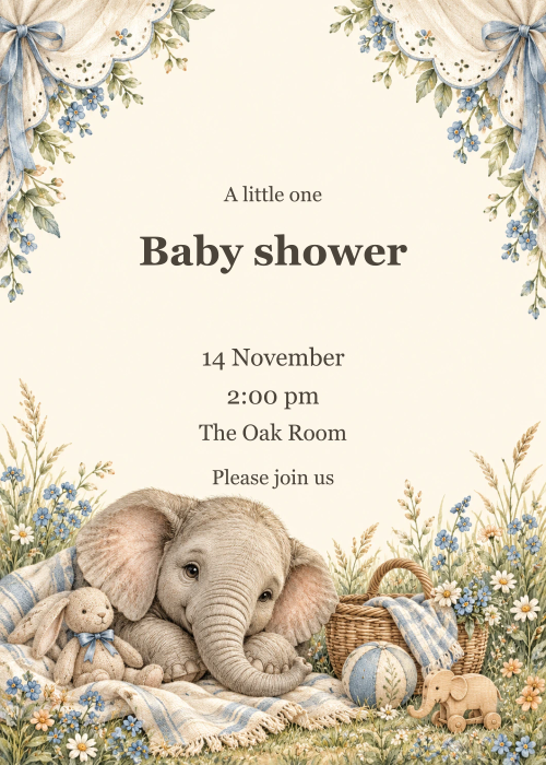 Little Elephant editable design preview