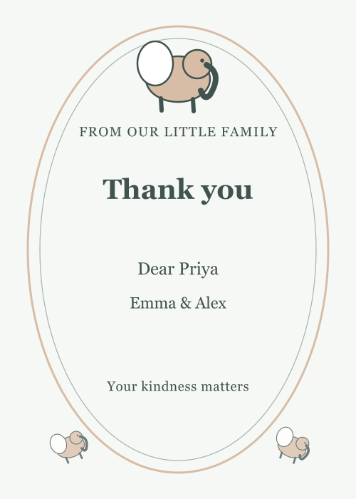 Little Elephant Oval Portrait editable design preview