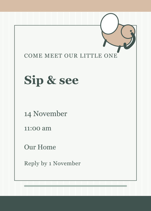 Little Elephant Pinstripe editable design preview
