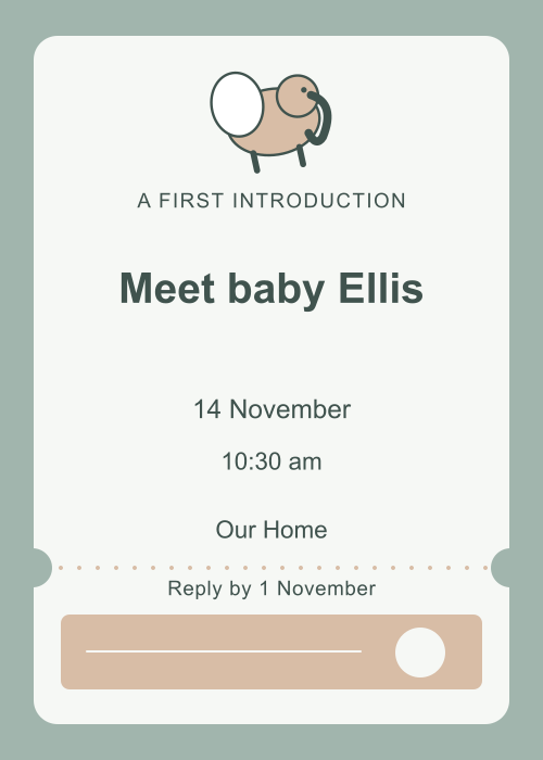 Little Elephant Ticket editable design preview