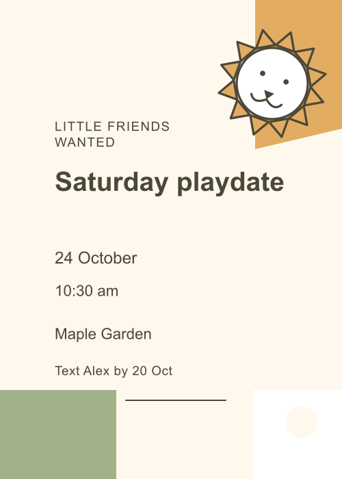 Little Lion Offset Blocks editable design preview