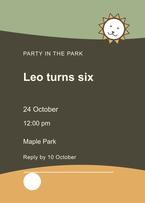 Little Lion Split Panel editable design preview