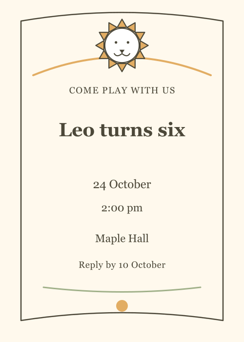 Little Lion Storybook editable design preview