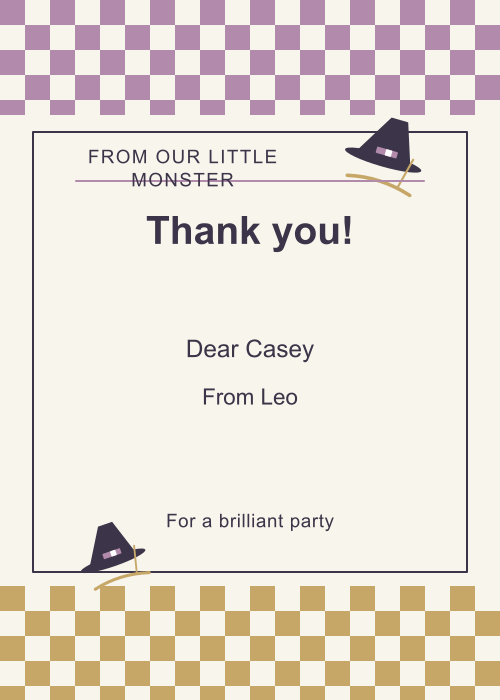 Little Witch Checkerboard editable design preview