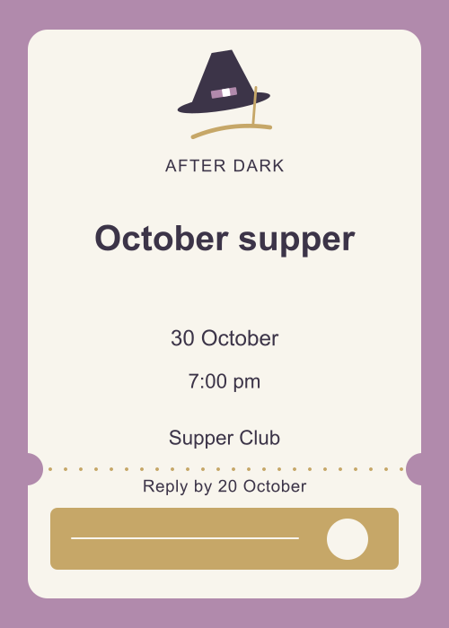 Little Witch Ticket editable design preview