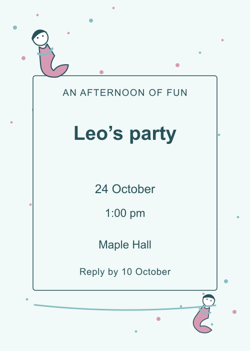Mermaid Cove Confetti editable design preview