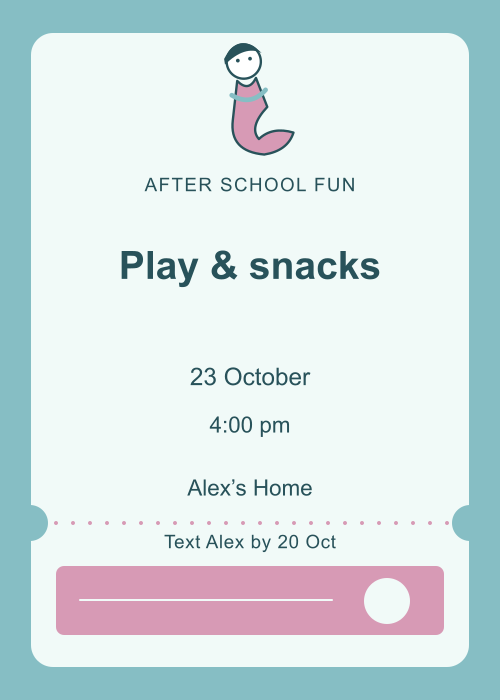 Mermaid Cove Ticket editable design preview