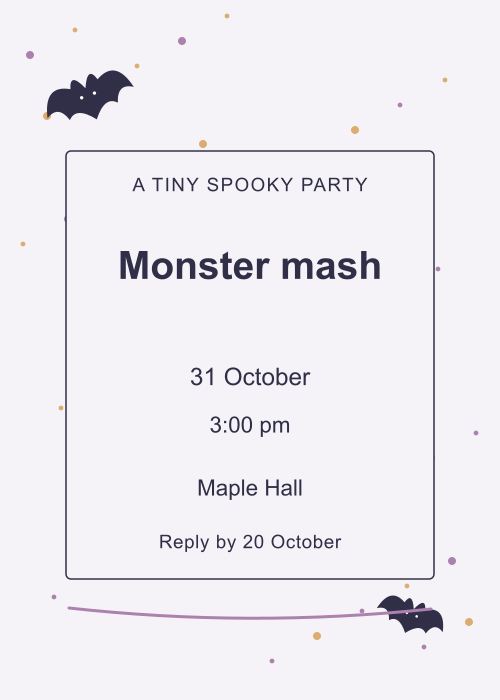 Midnight Bat Confetti editable design preview